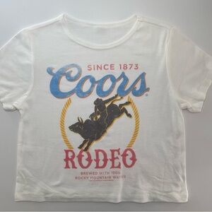 Women’s Coors Bright Rodeo Cropped T-Shirt NEVER WORN